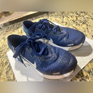 Nike Reposto Sneakers Blue Void White Boys Size 5Y Running Shoes